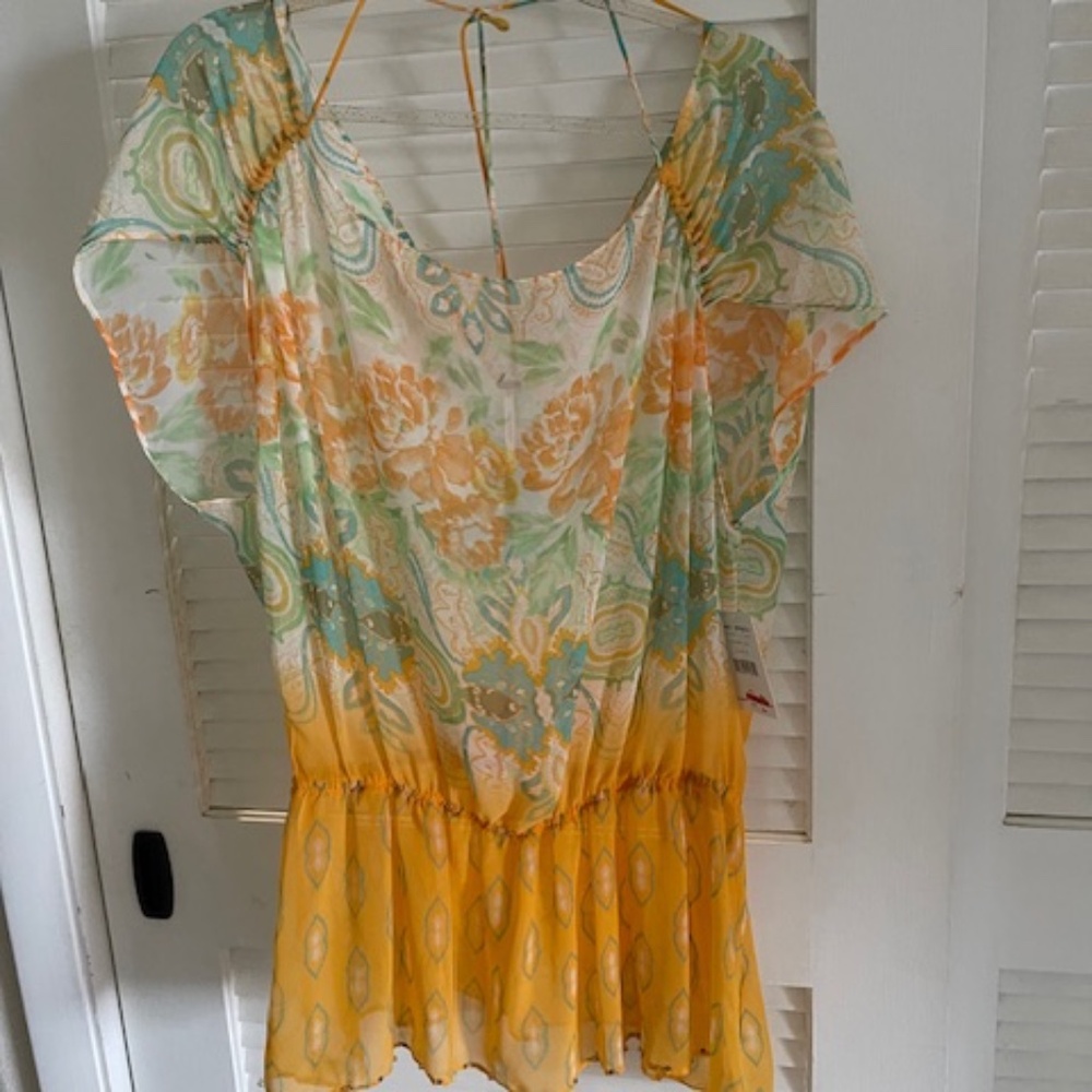 Free People Semi Sheer Top  M  NWT